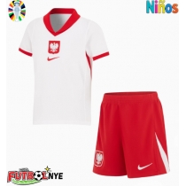 Camiseta Polonia Primera Equipación para niños Eurocopa 2024 manga corta (+ pantalones cortos)